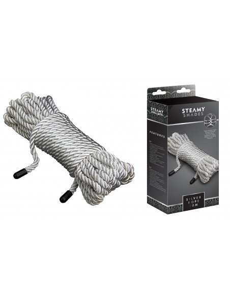 Lina BDSM Steamy Shades Silver Rope - Liny, sznury BDSM - 1