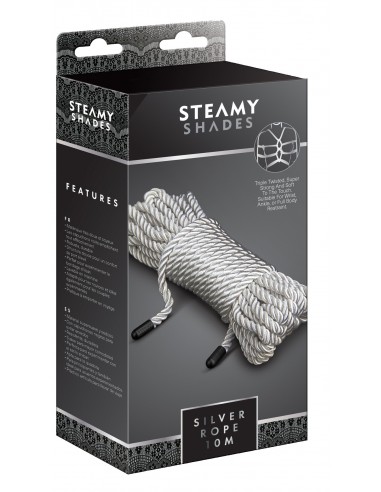 Lina BDSM Steamy Shades Silver Rope - Liny, sznury BDSM - 3