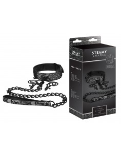 Klamry na sutki Steamy Shades Collar With Leash And Nipple Clamps - Klamry i klipsy na sutki - 1