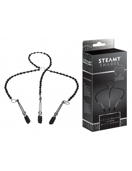 Klamry na sutki Steamy Shades Y-Style Deluxe Beaded Nipple Clamps - Klamry i klipsy na sutki - 1