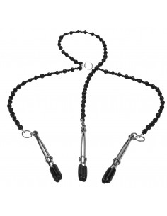 Klamry na sutki Steamy Shades Y-Style Deluxe Beaded Nipple Clamps - Klamry i klipsy na sutki - 1 2