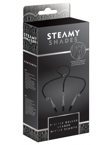Klamry na sutki Steamy Shades Y-Style Deluxe Beaded Nipple Clamps - Klamry i klipsy na sutki - 3