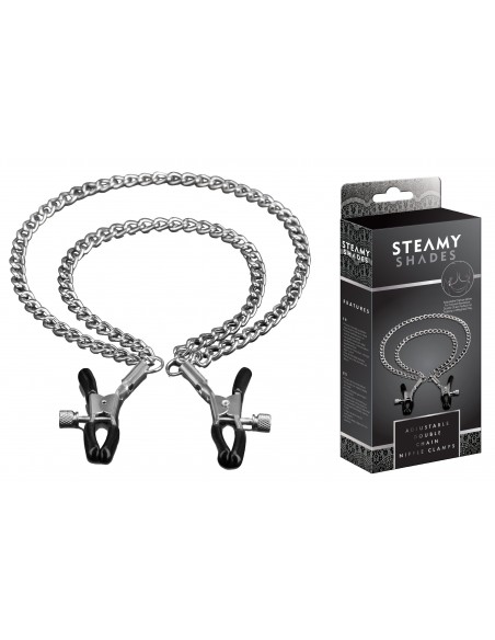 Klamry na sutki Steamy Shades Adjustable Double Chain Nipple Clamps - Klamry i klipsy na sutki - 1