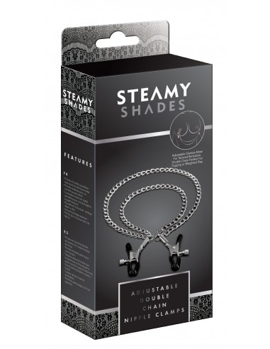 Klamry na sutki Steamy Shades Adjustable Double Chain Nipple Clamps - Klamry i klipsy na sutki - 3