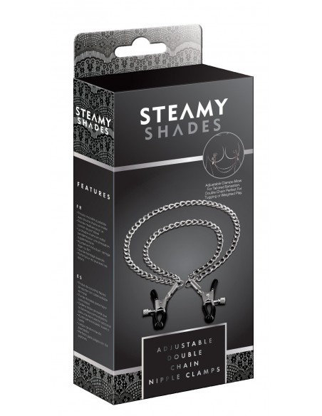 Klamry na sutki Steamy Shades Adjustable Double Chain Nipple Clamps - Klamry i klipsy na sutki - 3