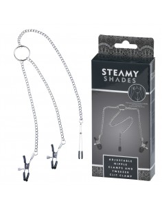 Klamry na sutki Steamy Shades Adjustable Nipple Clamps And Tweezer Clit Clamp - Klamry i klipsy na sutki - 1