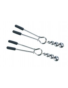 Klamry na sutki Steamy Shades Tweezer Nipple Clamps With Metal Beads - Klamry i klipsy na sutki - 1 2