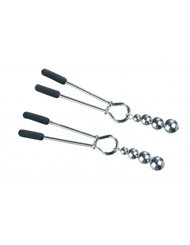 Klamry na sutki Steamy Shades Tweezer Nipple Clamps With Metal Beads - Klamry i klipsy na sutki - 2