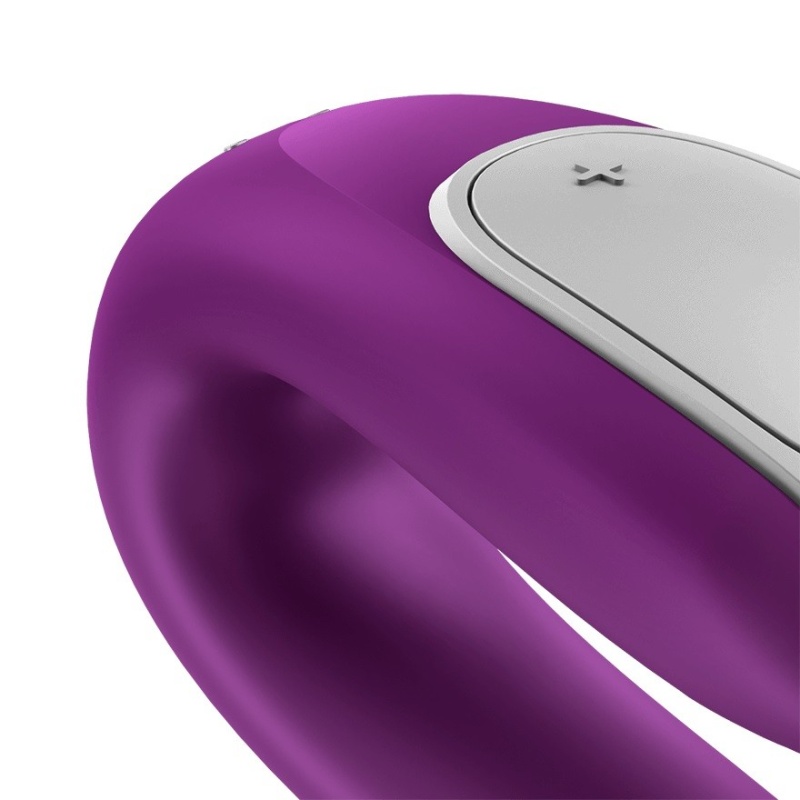 Wibrator dla par Satisfyer Double Fun (Violet) - kształt U, dwa niezależne silniczki, 9,3 × 4,2 × 6,17 cm - 2
