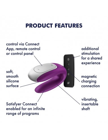 Podwójna stymulacja dla par Double Fun (Violet) - Stymulatory i wibratory dla par - 3