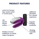 Wibrator dla par Satisfyer Double Fun (Violet) - kształt U, dwa niezależne silniczki, 9,3 × 4,2 × 6,17 cm - 3