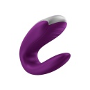Wibrator dla par Satisfyer Double Fun (Violet) - kształt U, dwa niezależne silniczki, 9,3 × 4,2 × 6,17 cm - 4
