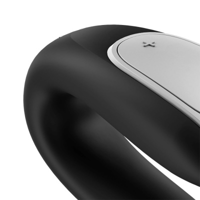 Wibrator dla par Satisfyer Double Fun (Black) - podwójny silnik, sterowanie aplikacją, wymiary 9,3 × 4,2 × 6,17 cm - 1 2
