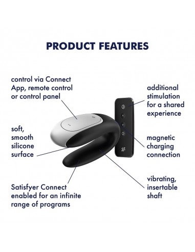 Podwójna stymulacja dla par Double Fun (Black) - Stymulatory i wibratory dla par - 3