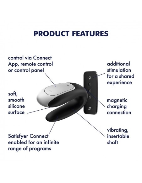 Podwójna stymulacja dla par Double Fun (Black) - Stymulatory i wibratory dla par - 3