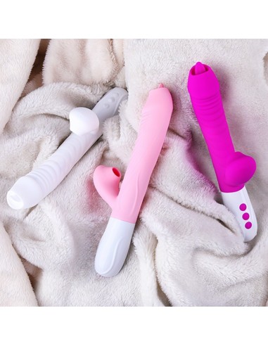 Wibrator króliczek USB z Funkcją Ssania i Języczkiem - Wibratory Króliczki - 4