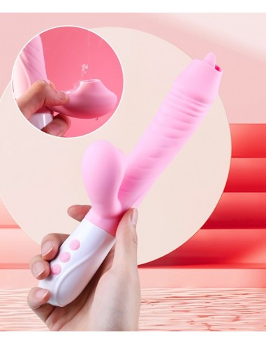 Wibrator króliczek USB z Funkcją Ssania i Języczkiem - Wibratory Króliczki - 9