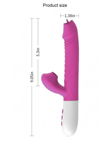 Wibrator króliczek USB z Funkcją Ssania i Języczkiem - Wibratory Króliczki - 11