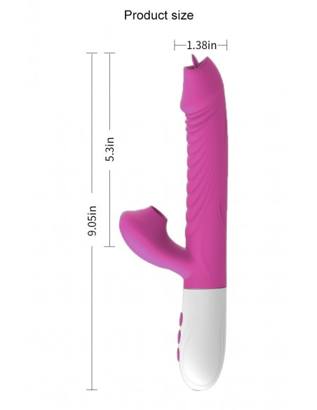 Wibrator króliczek USB z Funkcją Ssania i Języczkiem - Wibratory Króliczki - 11