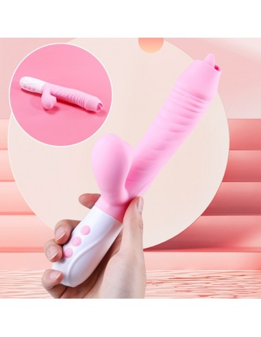 Wibrator króliczek USB z Funkcją Ssania i Języczkiem - Wibratory Króliczki - 12