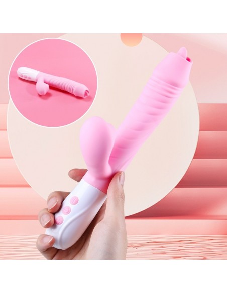 Wibrator króliczek USB z Funkcją Ssania i Języczkiem - Wibratory Króliczki - 12