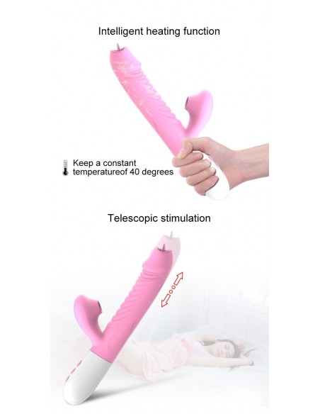 Wibrator króliczek USB z Funkcją Ssania i Języczkiem - Wibratory Króliczki - 13