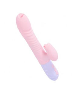 Wibrator króliczek Silicone Usb 7 Function And Thrusting Function / Heating, Pink - Wibratory Króliczki - 1 2