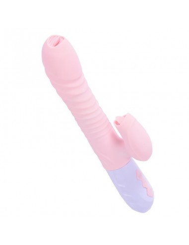 Wibrator króliczek Silicone Usb 7 Function And Thrusting Function / Heating, Pink - Wibratory Króliczki - 2