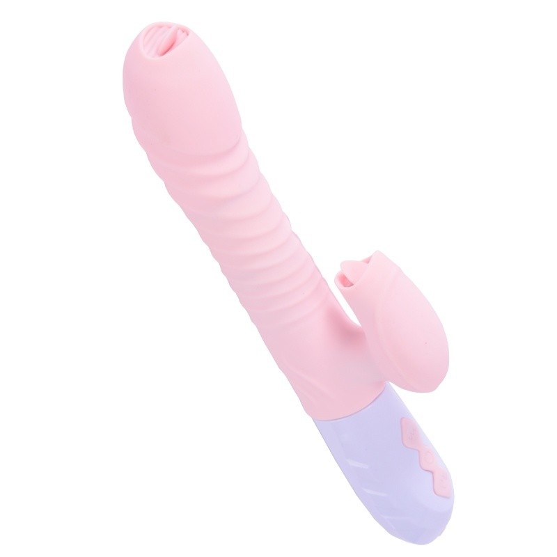 Wibrator króliczek Silikonowy Usb 7 Function And Thrusting Function / Heating, Różowy - 2