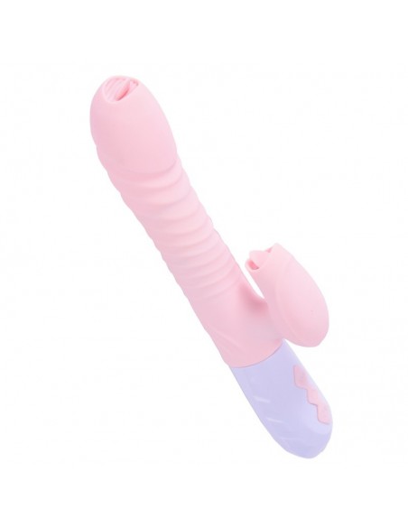 Wibrator króliczek Silicone Usb 7 Function And Thrusting Function / Heating, Pink - Wibratory Króliczki - 2