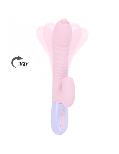 Wibrator króliczek Silicone Usb 7 Function And Thrusting Function / Heating, Pink - Wibratory Króliczki - 3