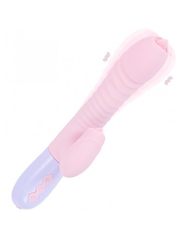Wibrator króliczek Silicone Usb 7 Function And Thrusting Function / Heating, Pink - Wibratory Króliczki - 4