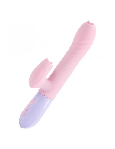 Wibrator króliczek Silicone Usb 7 Function And Thrusting Function / Heating, Pink - Wibratory Króliczki - 5