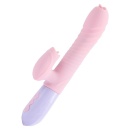 Wibrator silikonowy Silicone Vibrator USB 7 Function and Thrusting Function / Heating, pink - 7 funkcji wibracji, ruch posuwisto - 5