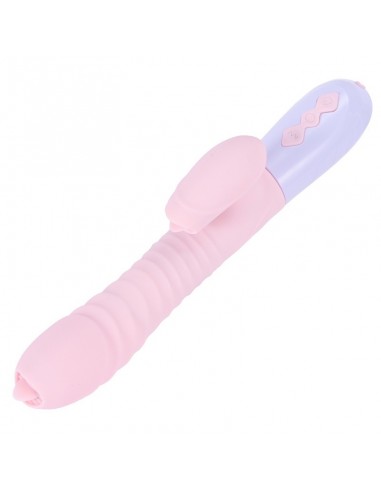 Wibrator króliczek Silicone Usb 7 Function And Thrusting Function / Heating, Pink - Wibratory Króliczki - 6