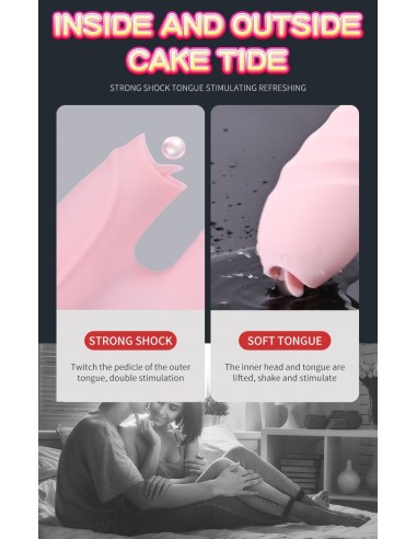 Wibrator króliczek Silicone Usb 7 Function And Thrusting Function / Heating, Pink - Wibratory Króliczki - 8