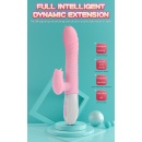 Wibrator silikonowy Silicone Vibrator USB 7 Function and Thrusting Function / Heating, pink - 7 funkcji wibracji, ruch posuwisto - 9