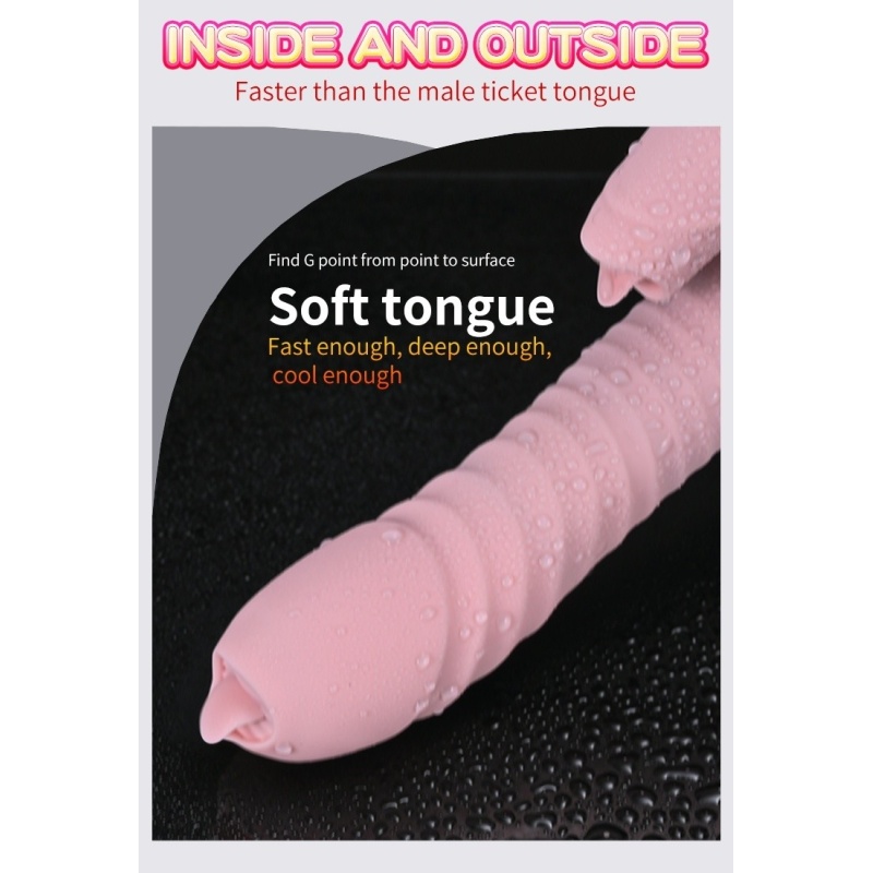 Wibrator silikonowy Silicone Vibrator USB 7 Function and Thrusting Function / Heating, pink - 7 funkcji wibracji, ruch posuwisto - 13