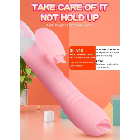 Wibrator króliczek Silikonowy Usb 7 Function And Thrusting Function / Heating, Różowy - 15