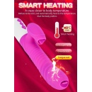 Wibrator króliczek Silikonowy Usb 7 Function And Thrusting Function / Heating, Różowy - 18