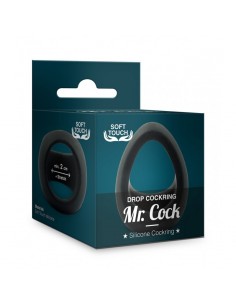 Pierścień erekcyjny Mr. Cock Drop Silicone Cockring Black - Pierścienie erekcyjne niewibrujące - 1