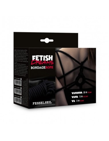 Lina BDSM Fetish Dreams Bondage Rope Black 10 m - Liny, sznury BDSM - 1