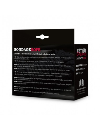 Lina BDSM Fetish Dreams Bondage Rope Black 10 m - Liny, sznury BDSM - 2