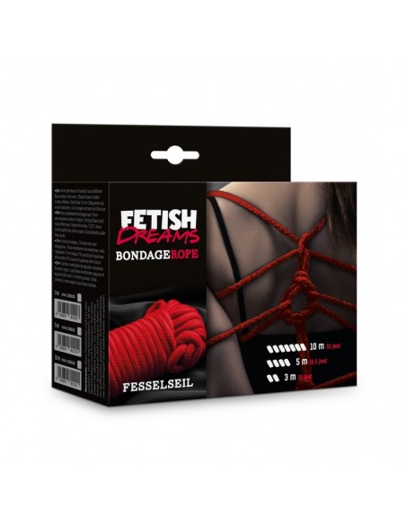 Lina BDSM Fetish Dreams Bondage Rope Red 3 m - Liny, sznury BDSM - 1