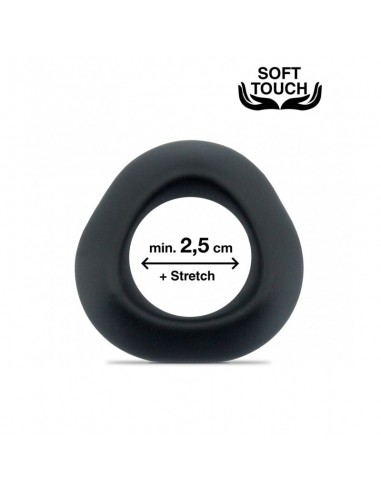 Pierścień erekcyjny Mr. Cock Polygon Silicone Cockring Black - Pierścienie erekcyjne niewibrujące - 2