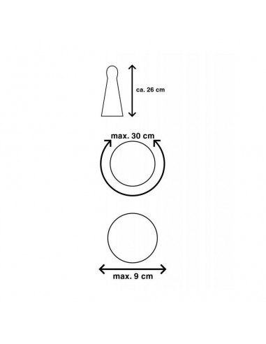 Dildo analne XXL Mr.Cock X-Treme Line Cone Black 26 cm - Ogromne Korki Analne XXL - 3