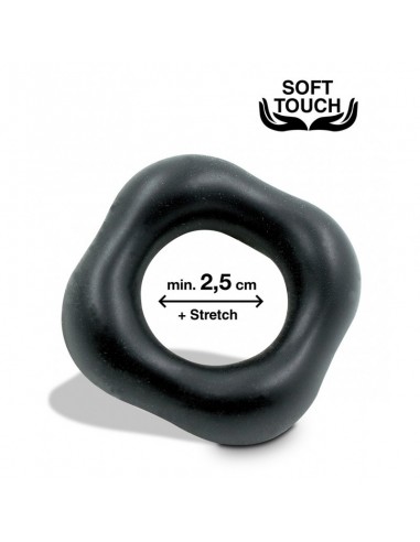 Pierścień erekcyjny Mr.Cock Square Silicone Cockring Black - Pierścienie erekcyjne niewibrujące - 5