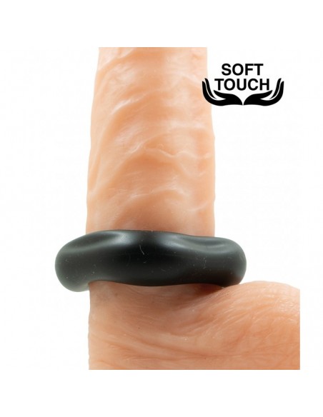 Pierścień erekcyjny Mr.Cock Square Silicone Cockring Black - Pierścienie erekcyjne niewibrujące - 6
