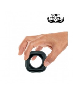 Pierścień erekcyjny Mr.Cock Square Silicone Cockring Black - Pierścienie erekcyjne niewibrujące - 1