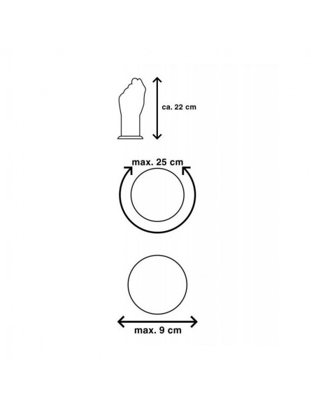 Dildo analne Mr.Cock X-Treme Line Fist Black 22 cm - Ogromne Korki Analne XXL - 4